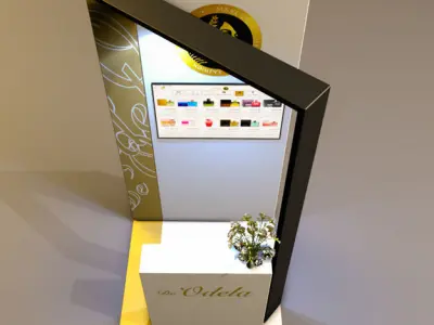 Booth gold and display stand 3D model