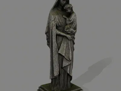 Woman Statue Low-poly 3D model