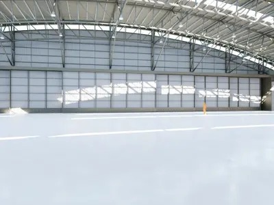 Airplane Hangar Interior 8 Low-poly 3D model