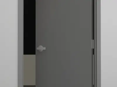 Doors office door with glass window 3D model