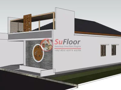 House 8x18m code 645 - Sketchup 3D model 3D model 3D model