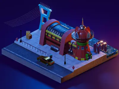 Planet Express - Futurama  Low-poly 3D model