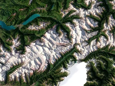 Switzerland Terrain 3D Map 3D model