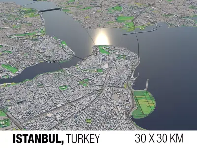 Istanbul Turkey 30x30km 3D City Map 3D model