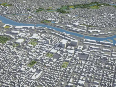 Manchester - New Hampshire Low-poly 3D model