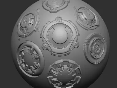 Unique Scifi Alpha Generator - SBSAR - 100 Ready output 3D model