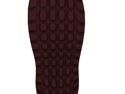 Cartoon High Poly Subdivision Brown Shoes Suede 3D Model Low-poly 3D model