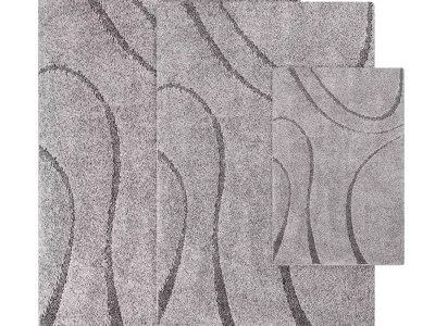 Dark Gray Soft Plush Shag Area Rug 3D model