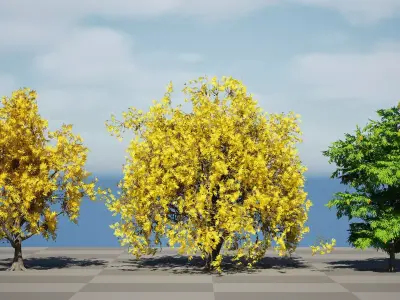 North American Honey Locust Tree Low-poly 3D model