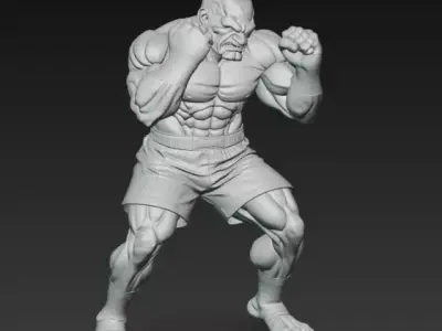 Sagat from Street Fighter 3D print model