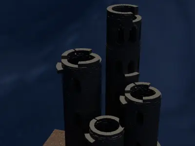 Low poly castle for video games Low-poly 3D model