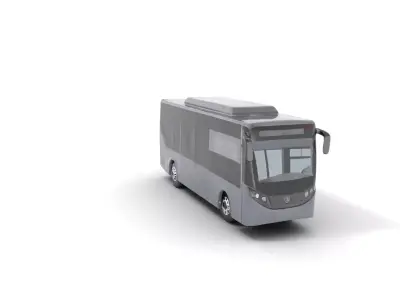 Gray Urban Bus model pack Low-poly 3D model