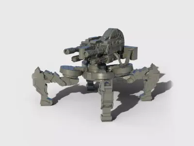 Gun mech walker 3D print model