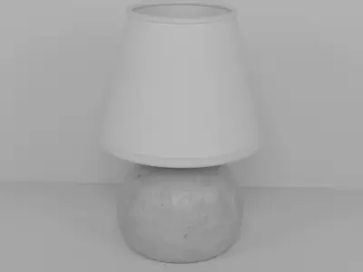 Modern Table Lamp with Fabric Lampshade 3D model