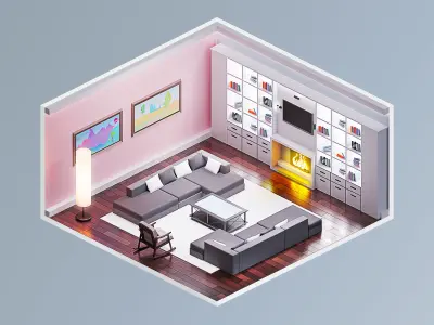 Room 22 Low-poly 3D model