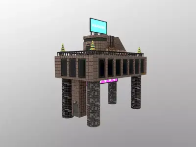 Cyberpunk City - Building 12 Low-poly 3D model