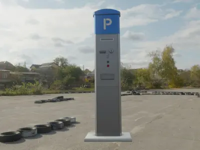 Parking Machine Low-poly 3D model