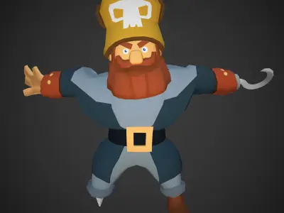 Stylized Pirate - Game ready Free low-poly 3D model