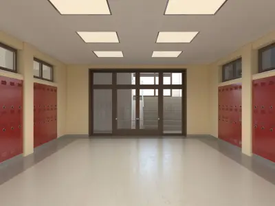 School Hallway 3D model