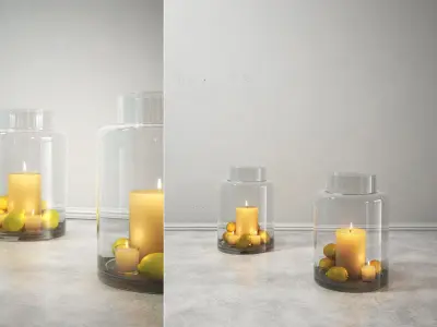 Glass Hurricane Candle Holder 3D model