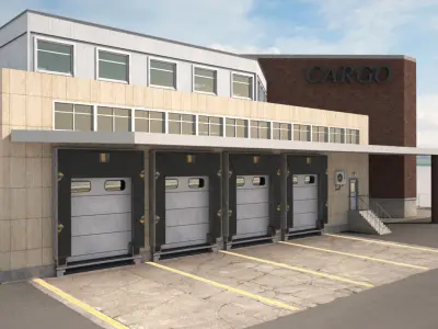 Cargo Building TIR Low Poly Low-poly 3D model