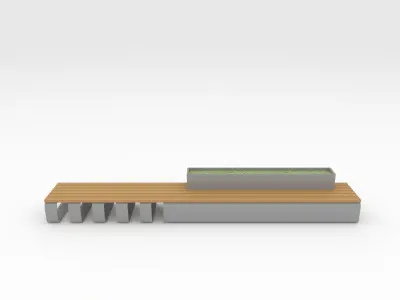 Bench Park 11 Low-poly 3D model