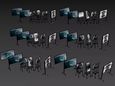 TV display screen movable stand 3D model 3D model