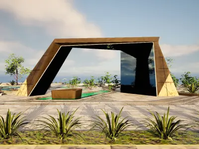 Modern Urban Park Environment 3D Model Low-poly 3D model