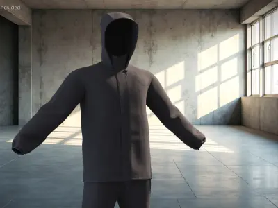  Full-Body Fabric Suit with Hood 