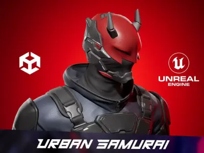 Urban Samurai Low-poly 3D model