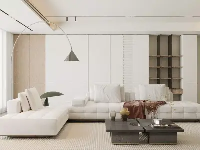 Light luxury living room 3D model get