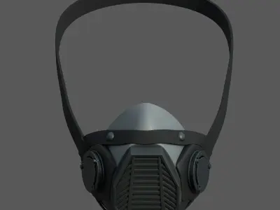Gas mask helmet 3d model military combat fantasy  Low-poly 3D model