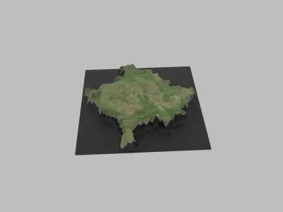 Kosovo Map Country Low-poly 3D model
