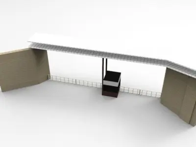 Entrance Gate Low-poly 3D model