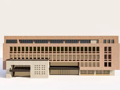 Sustainable School Building with Roof Garden 3D model