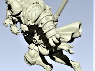 Minotaur demon holding sword 3D print model