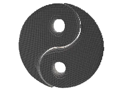 Voxel Taiji v2 001 Low-poly 3D model