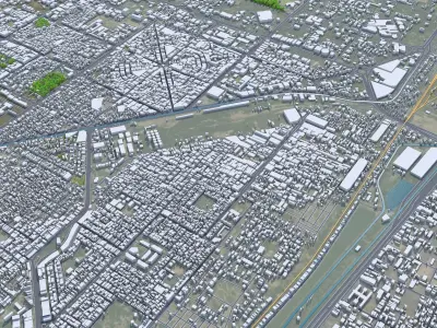 Faisalabad Pakistan 45km AI Low-poly 3D model