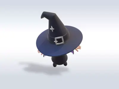 Adorable Witch Character 3D Model 3D model