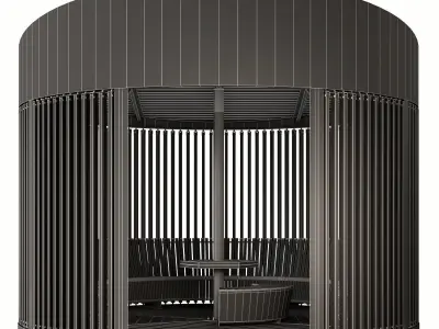 Set of round gazebos 3D model