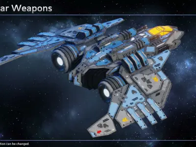 Spaceship Fighter Hellcat Low-poly 3D model