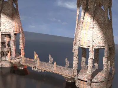 Ancient Kali Shiva Blood Bridge 3D model