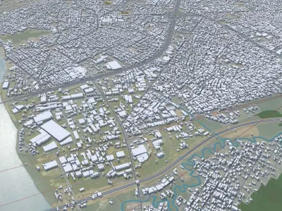 Onitsha Nigeria 40km Low-poly 3D model