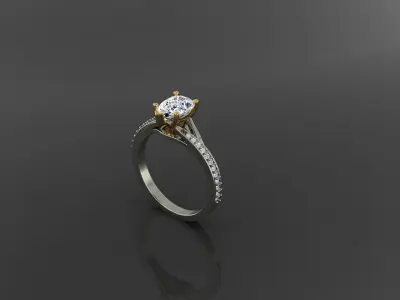 Women Band with Central Groove and Polished Smooth Finish 3D print model