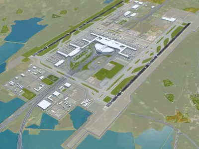 Wuhan - Tianhe Airport Low-poly 3D model