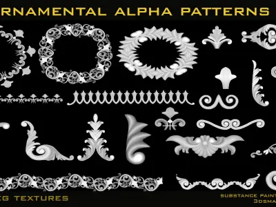 30 Ornamental Alpha Patterns 2k jpeg-psd files Texture