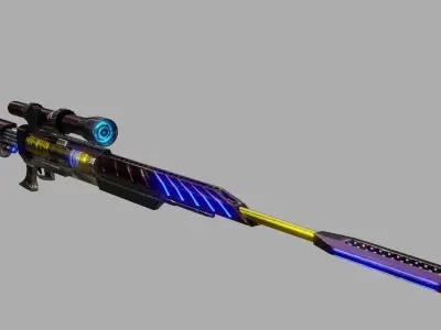 scifi SNlPER Low-poly 3D model