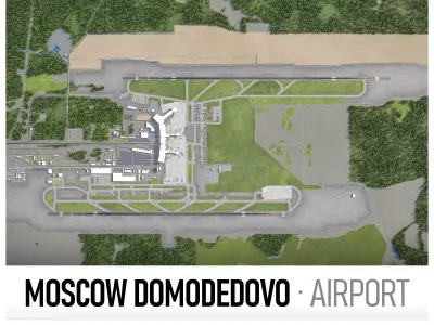 Domodedovo Airport Low-poly 3D model