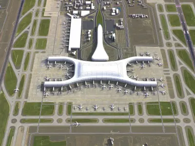 Zhengzhou - Airport - CGO Low-poly 3D model