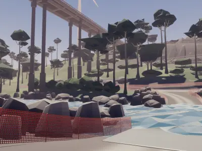 Cartoon Rally Track Portugal Low-poly 3D model